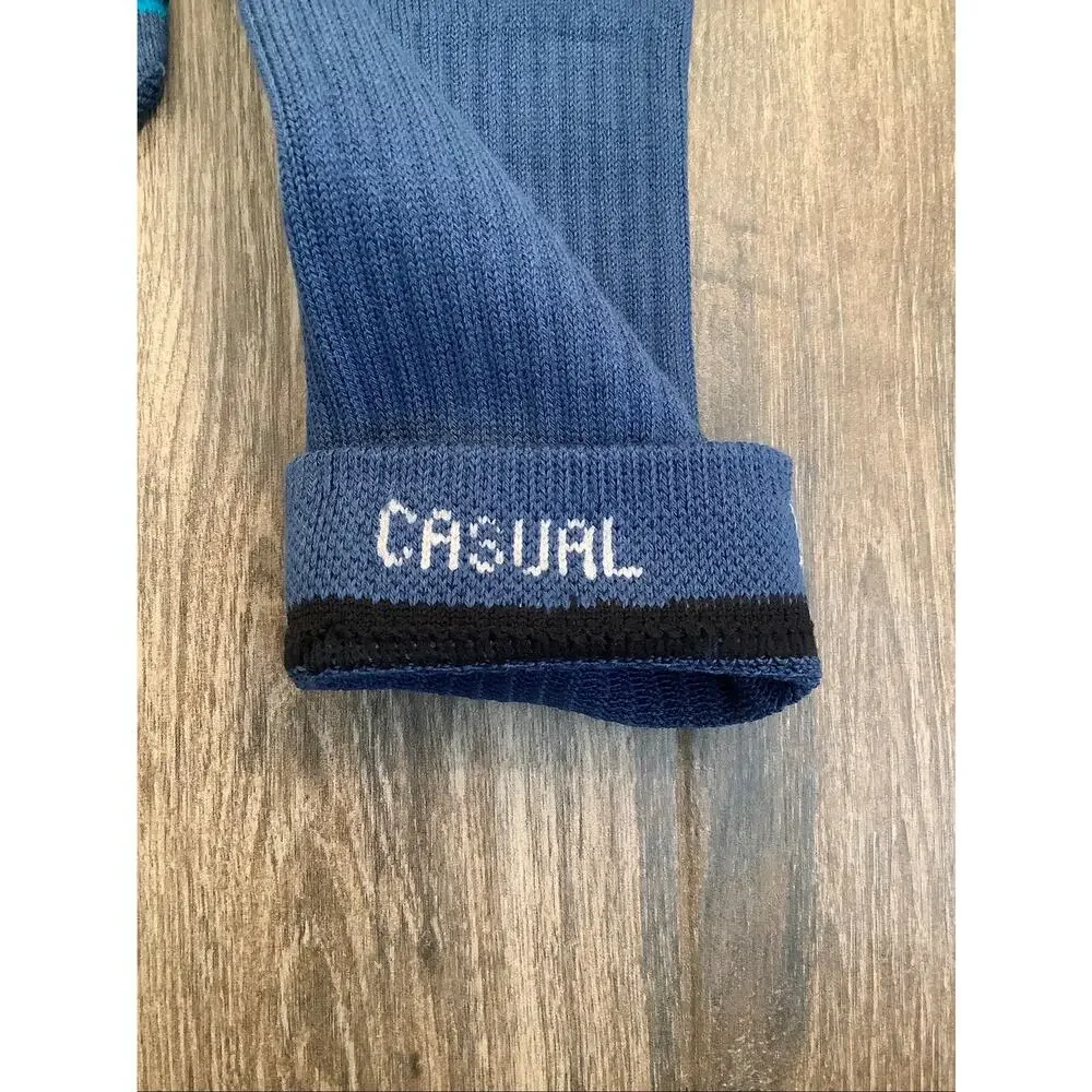 Stance Men's Large Seablue Icon Cushioned Athleisure Casual Crew Socks B22-5